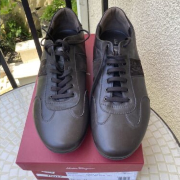 Salvatore Ferragamo Ramsey leather/suede men’s lace up sneakers/shoes! Size 9.5 - Picture 17 of 17